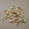 Wholesale Women's Minimalist Geometric Stainless Steel Freshwater Pearl Ring With Electroplating