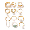Wholesale Women's Minimalist Geometric Stainless Steel Freshwater Pearl Ring With Electroplating