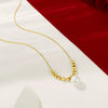 Wholesale Women's Minimalist Geometric Stainless Steel Gold Plated Single Pearl Pendant Necklace