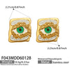 Wholesale Women's Minimalist Geometric Stainless Steel Goldplated Enamel Earrings