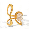 Wholesale Women's Minimalist Geometric Stainless Steel Goldplated Vacuum Furnace Electroplated Ring