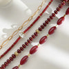 Wholesale Women's Minimalist Geometric Stainless Steel Handmade Beaded Chain Necklace With Glazed Pendant
