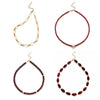 Wholesale Women's Minimalist Geometric Stainless Steel Handmade Beaded Chain Necklace With Glazed Pendant