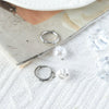 Wholesale Women's Minimalist Geometric Stainless Steel Imitation Pearl Electroplated Earrings