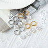 Wholesale Women's Minimalist Geometric Stainless Steel Imitation Pearl Electroplated Earrings