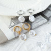 Wholesale Women's Minimalist Geometric Stainless Steel Imitation Pearl Electroplated Earrings