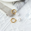 Wholesale Women's Minimalist Geometric Stainless Steel Imitation Pearl Electroplated Earrings