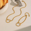 Wholesale Women's Minimalist Geometric Stainless Steel Jewelry With Pvd Furnace Vacuum Real Gold Plating Circular Pendant Necklace And Bracelet