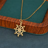 Wholesale Women's Minimalist Geometric Stainless Steel 18K Gold Electroplated Anchor Rudder Pendant Necklace With Cross Chain Jewelry Accessories