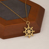 Wholesale Women's Minimalist Geometric Stainless Steel 18K Gold Electroplated Anchor Rudder Pendant Necklace With Cross Chain Jewelry Accessories