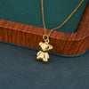 Wholesale Women's Minimalist Geometric Stainless Steel 18K Gold Electroplated Bear Pendant Cross Chain Necklace