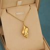 Wholesale Women's Minimalist Geometric Stainless Steel 18K Gold Electroplated Conch Hollow Twist Necklace With Cross Chain