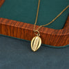 Wholesale Women's Minimalist Geometric Stainless Steel 18K Gold Electroplated Hollow Shell Necklace