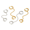Wholesale Women's Minimalist Geometric Stainless Steel 18K Gold Plated Double Hoop Tassel Earrings