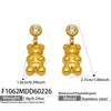 Wholesale Women's Minimalist Geometric Stainless Steel 18K Gold Plated Zircon Inlay Earrings