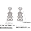 Wholesale Women's Minimalist Geometric Stainless Steel 18K Gold Plated Zircon Inlay Earrings