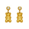 Wholesale Women's Minimalist Geometric Stainless Steel 18K Gold Plated Zircon Inlay Earrings