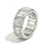 Wholesale Women's Minimalist Geometric Stainless Steel 18K Goldplated Small Square Diamond Hollow Ring