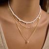 Wholesale Women's Minimalist Geometric Stainless Steel Necklace With Pvd Furnace Vacuum Real Gold Plating