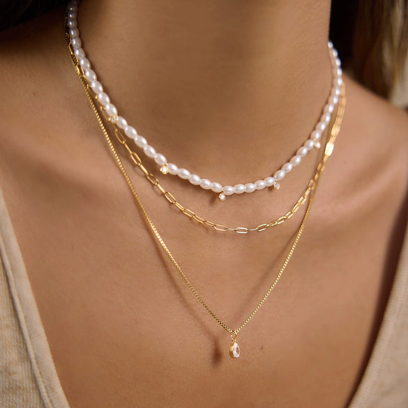 Wholesale Women's Minimalist Geometric Stainless Steel Necklace With Pvd Furnace Vacuum Real Gold Plating