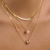 Wholesale Women's Minimalist Geometric Stainless Steel Necklace With Pvd Furnace Vacuum Real Gold Plating