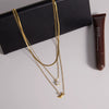 Wholesale Women's Minimalist Geometric Stainless Steel Necklace With Pvd Furnace Vacuum Real Gold Plating