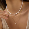 Wholesale Women's Minimalist Geometric Stainless Steel Necklace With Pvd Furnace Vacuum Real Gold Plating