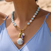 Wholesale Women's Minimalist Geometric Stainless Steel Necklace With Vacuum Real Gold Plating In Pvd Furnace