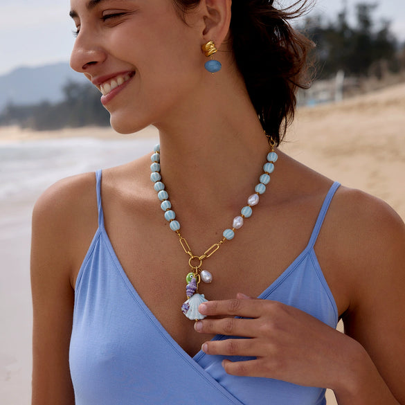 Wholesale Women's Minimalist Geometric Stainless Steel Necklace With Vacuum Real Gold Plating In Pvd Furnace