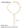 Wholesale Women's Minimalist Geometric Stainless Steel Necklace With Vacuum Real Gold Plating