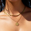 Wholesale Women's Minimalist Geometric Stainless Steel Necklace With Vacuum Real Gold Plating