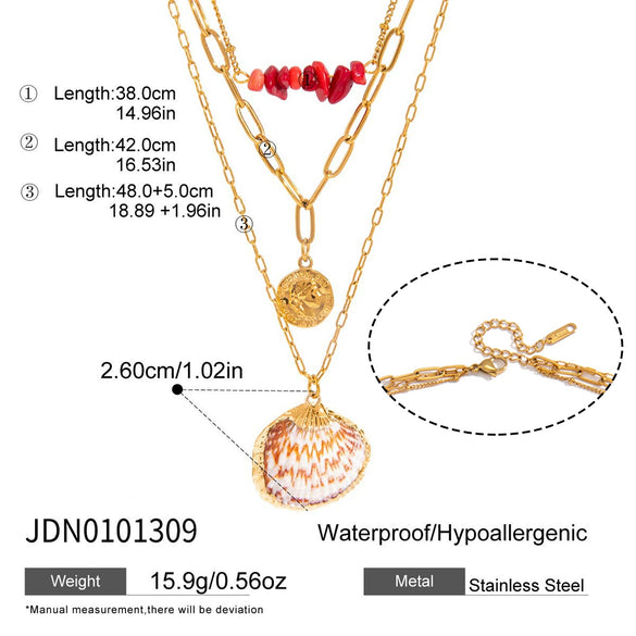 Wholesale Women's Minimalist Geometric Stainless Steel Necklace With Vacuum Real Gold Plating