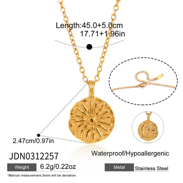 Wholesale Women's Minimalist Geometric Stainless Steel Necklace With Vacuum Real Gold Plating