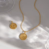 Wholesale Women's Minimalist Geometric Stainless Steel Necklace With Vacuum Real Gold Plating