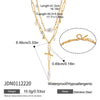 Wholesale Women's Minimalist Geometric Stainless Steel Necklace With Vacuum Real Gold Plating