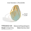 Wholesale Women's Minimalist Geometric Stainless Steel Open Ring With 18K Gold Pvd Furnace Vacuum Real Gold Plating