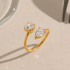 Wholesale Women's Minimalist Geometric Stainless Steel Open Ring With Pvd Furnace Vacuum Real Gold Plating