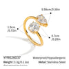 Wholesale Women's Minimalist Geometric Stainless Steel Open Ring With Pvd Furnace Vacuum Real Gold Plating