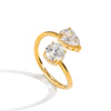 Wholesale Women's Minimalist Geometric Stainless Steel Open Ring With Pvd Furnace Vacuum Real Gold Plating