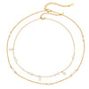 Wholesale Women's Minimalist Geometric Stainless Steel Pearl Necklace With Pvd Furnace Vacuum Real Gold Plating