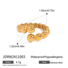 Wholesale Women's Minimalist Geometric Stainless Steel Pearl Ring With Electroplating