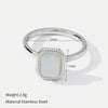 Wholesale Women's Minimalist Geometric Stainless Steel Polished Electroplated Openended Ring Jewelry