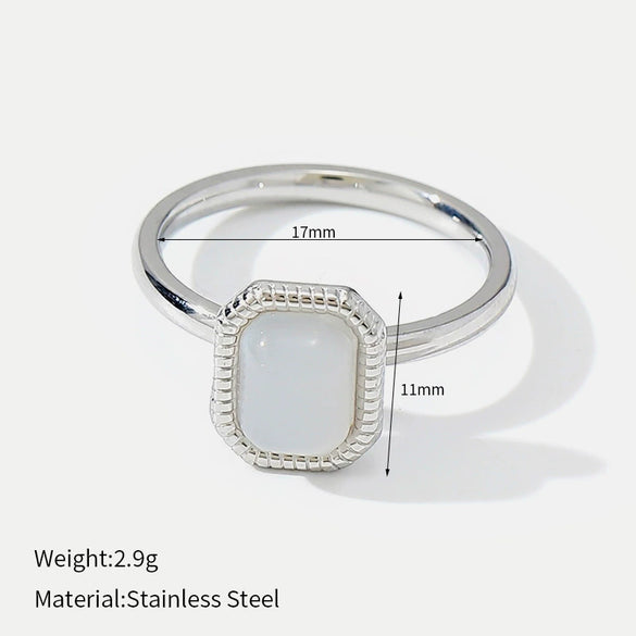 Wholesale Women's Minimalist Geometric Stainless Steel Polished Electroplated Openended Ring Jewelry