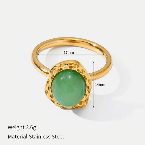 Wholesale Women's Minimalist Geometric Stainless Steel Polished Electroplated Openended Ring Jewelry