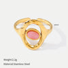 Wholesale Women's Minimalist Geometric Stainless Steel Polished Electroplated Openended Ring Jewelry