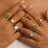Wholesale Women's Minimalist Geometric Stainless Steel Polished Electroplated Openended Ring Jewelry