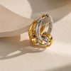 Wholesale Women's Minimalist Geometric Stainless Steel Pvd Furnace Vacuum Real Gold Plated Hoop Pendant Earrings