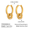 Wholesale Women's Minimalist Geometric Stainless Steel Pvd Furnace Vacuum Real Gold Plated Hoop Pendant Earrings