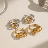 Wholesale Women's Minimalist Geometric Stainless Steel Pvd Furnace Vacuum Real Gold Plated Hoop Pendant Earrings