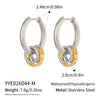 Wholesale Women's Minimalist Geometric Stainless Steel Pvd Furnace Vacuum Real Gold Plated Hoop Pendant Earrings